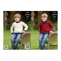 King Cole Boys Sweaters Masham Knitting Pattern 4023 DK