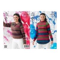King Cole Ladies Sweaters Riot Knitting Pattern 3960 Chunky