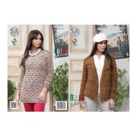 King Cole Ladies Jacket & Sweater Venice Knitting Pattern 4304 Chunky