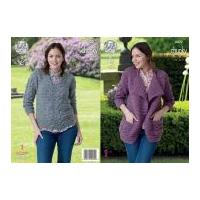 King Cole Ladies Jacket & Sweater Knitting Pattern 4422 Chunky