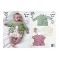 King Cole Baby Matinee Coat, Angel Top & Cardigan Cottonsoft Knitting Pattern 4429 DK