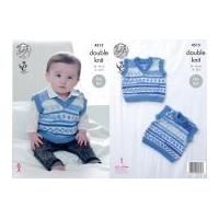 King Cole Baby Tank Tops Cherish Knitting Pattern 4515 DK