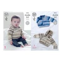 King Cole Baby Raglan Sweater & Hoodie Cherish Knitting Pattern 4516 DK
