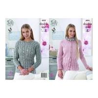 King Cole Ladies Cardigan & Sweater Authentic Knitting Pattern 4525 DK