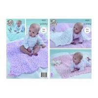 King Cole Baby Blankets Yummy Knitting Pattern 4533 Chunky