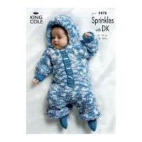 King Cole Baby Onesie, Jacket & Hat Knitting Pattern 2878