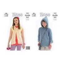 King Cole Girls Cardigan & Hoodie Knitting Pattern 3223 DK