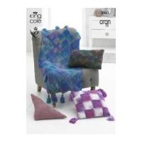 King Cole Home Blanket & Cushions Knitting Pattern 3961 Aran