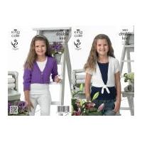 king cole girls cardigans giza knitting pattern 3901 dk