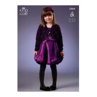 King Cole Girls Cardigans Galaxy Knitting Pattern 3464 DK