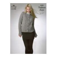 King Cole Ladies Cardigan & Sweater Fashion Knitting Pattern 3209 Aran