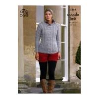 King Cole Ladies Jacket & Waistcoat Merino Knitting Pattern 3452 DK