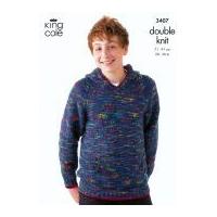 King Cole Boys Sweaters Wicked Knitting Pattern 3407 DK