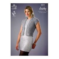 King Cole Ladies Cardigan & Waistcoat Galaxy Knitting Pattern 3610 Chunky