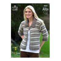 king cole ladies sweater jacket merino blend knitting pattern 3024 ara ...
