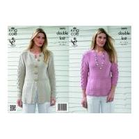 King Cole Ladies Cardigan & Top Bamboo Cotton Knitting Pattern 3693 DK