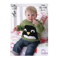 King Cole Baby Picture Cardigan & Sweater Pricewise Knitting Pattern 3708 DK