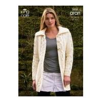 king cole ladies jackets merino blend knitting pattern 3327 aran