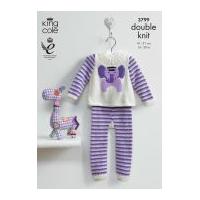 King Cole Baby Picture Sweater & Leggings Comfort Knitting Pattern 3799 DK