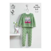 King Cole Baby Picture Sweater & Leggings Comfort Knitting Pattern 3800 DK
