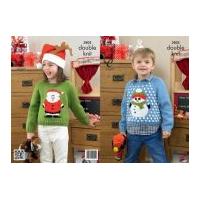 King Cole Childrens Christmas Sweaters Pricewise Knitting Pattern 3805 DK