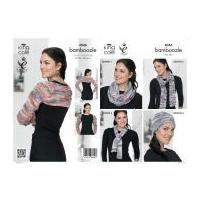 King Cole Ladies Shrug, Hat, Scarf, Snood & Neck Warmers Bamboozle Knitting Pattern 4044 Chunky
