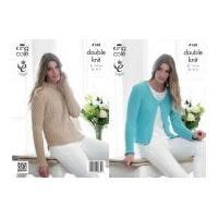 King Cole Ladies Sweater & Cardigan Giza Knitting Pattern 4168 DK