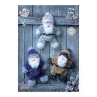 king cole christmas santa toys tinsel knitting pattern 9031 chunky