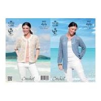 king cole ladies cardigans bamboo cotton crochet pattern 3937 4 ply