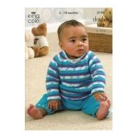 King Cole Baby Jacket, Sweater, Pants & Hat Comfort Knitting Pattern 3191 DK