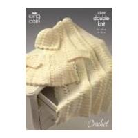 King Cole Baby Coat, Hat & Shawl Comfort Crochet Pattern 3259 DK
