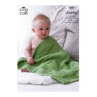 King Cole Baby Blankets Comfort Knitting Pattern 3393 Chunky