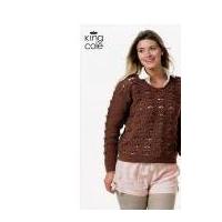 King Cole Ladies Sweaters Merino Crochet Pattern 3472 DK