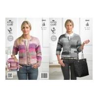 King Cole Ladies Cardigans Shine Knitting Pattern 3845 DK