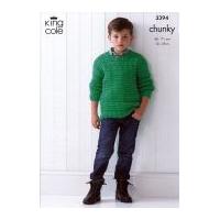 King Cole Boys Sweater & Tank Top Comfort Knitting Pattern 3394 Chunky