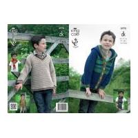 King Cole Boys Hoodie, Sweater & Scarf Merino Knitting Pattern 3772 DK