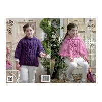 King Cole Girls Cape & Sweater Big Value Knitting Pattern 3823 Super Chunky