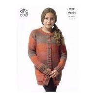 King Cole Childrens Jackets Twist Knitting Pattern 3232 Aran