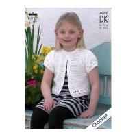 King Cole Girls Sweater & Cardigan Smooth Crochet Pattern 3032 DK