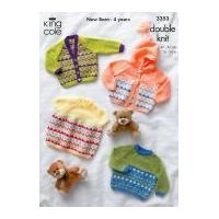 King Cole Baby Cardigan, Dress & Sweater Comfort Knitting Pattern 3353 DK