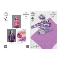 King Cole Baby Coat, Blanket & Hat Comfort Knitting Pattern 3659 DK