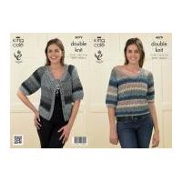 King Cole Ladies Top & Cardigan Shine Knitting Pattern 4079 DK