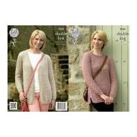 King Cole Ladies Sweater & Cardigan Panache Knitting Pattern 4266 DK