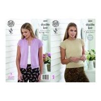 King Cole Ladies Top & Cardigan Smooth Knitting Pattern 4523 DK