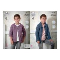 King Cole Girls Jackets New Magnum Knitting Pattern 4719 Chunky