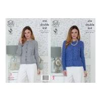 King Cole Ladies Cardigans Galaxy Knitting Pattern 4758 DK