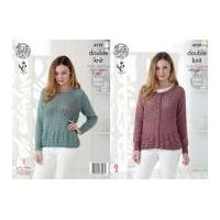 King Cole Ladies Sweater & Cardigan Glitz Knitting Pattern 4759 DK