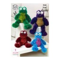 King Cole Frogs Cuddly Toys Tinsel Knitting Pattern 9048 Chunky