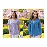 King Cole Ladies Cardigans Bamboo Cotton Knitting Pattern 4343 DK