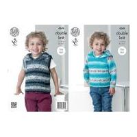 King Cole Boys Sweater & Slipover Splash Knitting Pattern 4249 DK